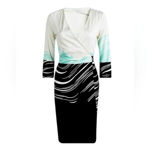 Diane Von Furstenberg Jersey Silk Wrap Dress Sz 6.